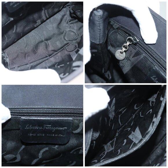 Salvatore Ferragamo Shoulder Bag Canvas Black - Picture 14 of 15